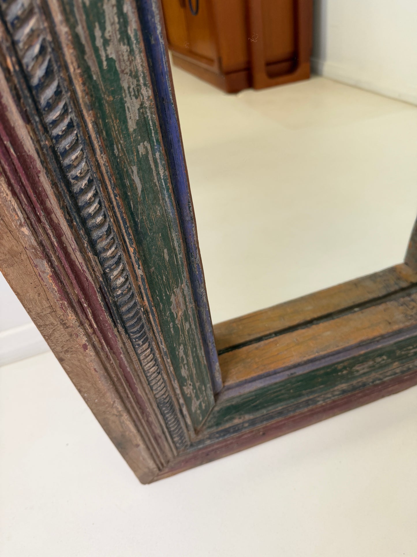 RAJASTHAN, INDIAN TEAK MIRROR - FULL LENGTH