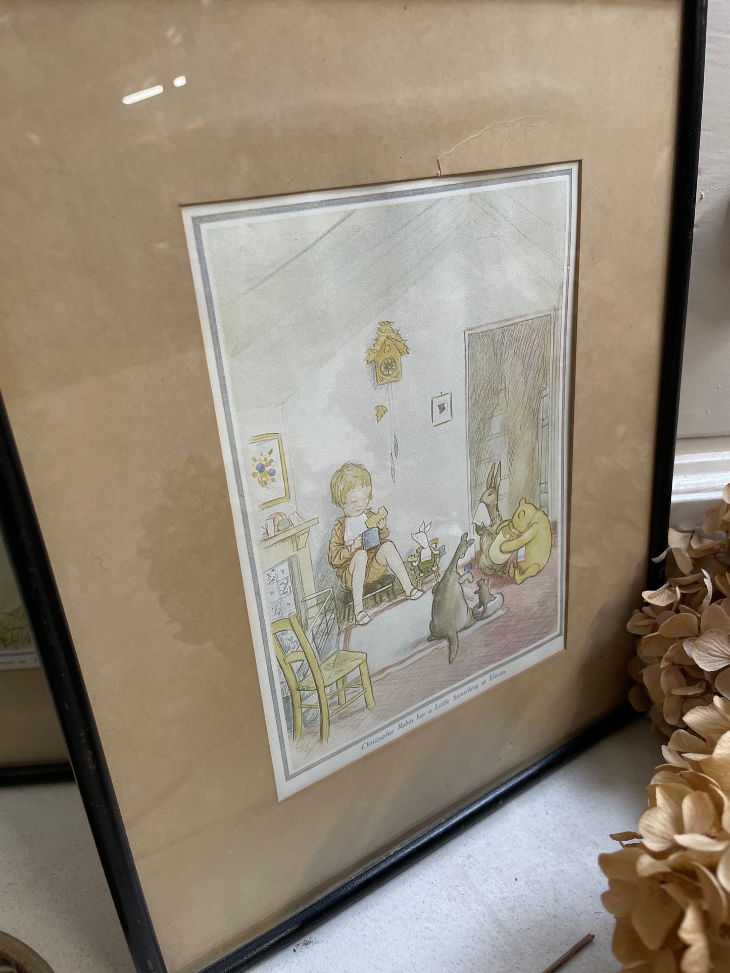 VINTAGE CHRISTOPHER ROBIN WINNIE THE POOH FRAMED PRINTS x 2
