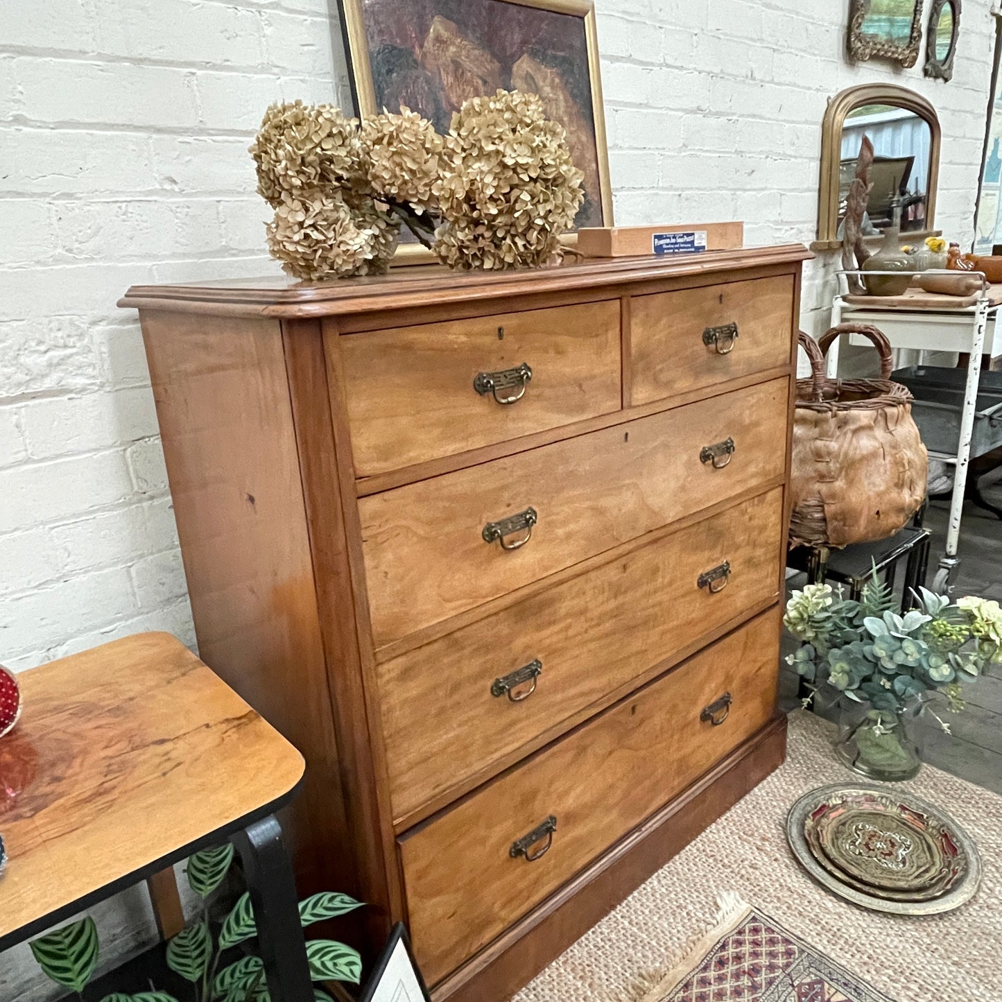 ANTIQUE SATINWOOD CHEST OF DRAWERS