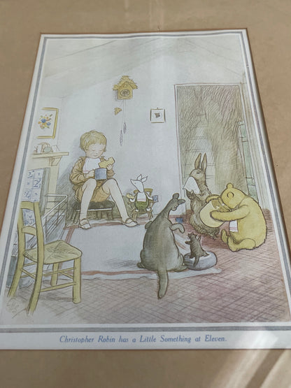 VINTAGE CHRISTOPHER ROBIN WINNIE THE POOH FRAMED PRINTS x 2