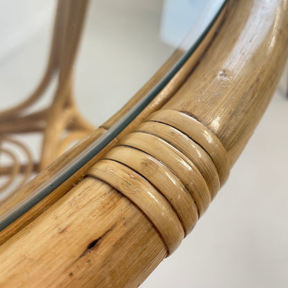 VINTAGE BAMBOO ROUND DINING TABLE