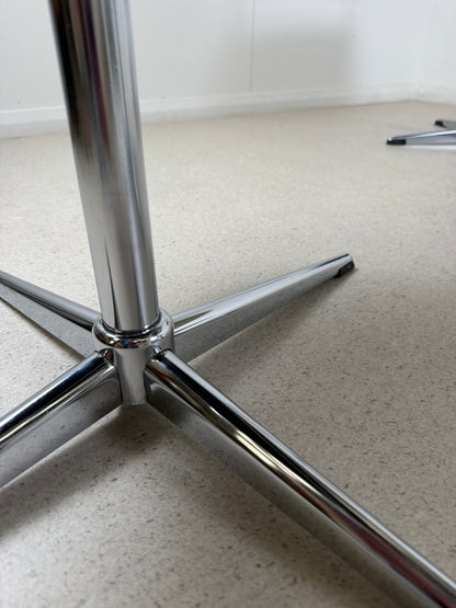 1970s RETRO GLASS TABLE & SWIVEL CHAIRS