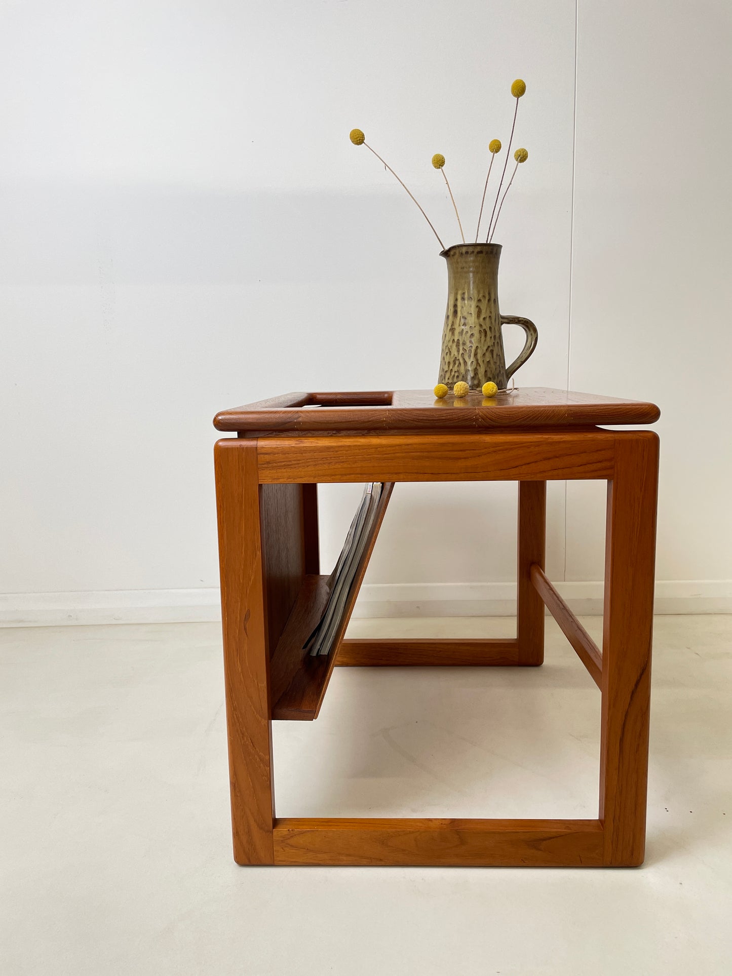 DANISH TEAK MAGAZINE RACK / SIDE TABLE