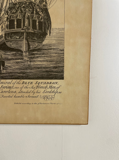 SEPIA SHIP PRINTS - J BOYDELL SET OF 4
