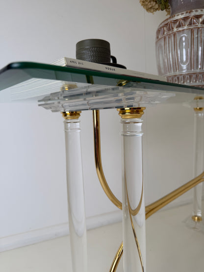 HOLLYWOOD REGENCY CONSOLE TABLE IN THE STYLE OF CHARLES HOLLINS