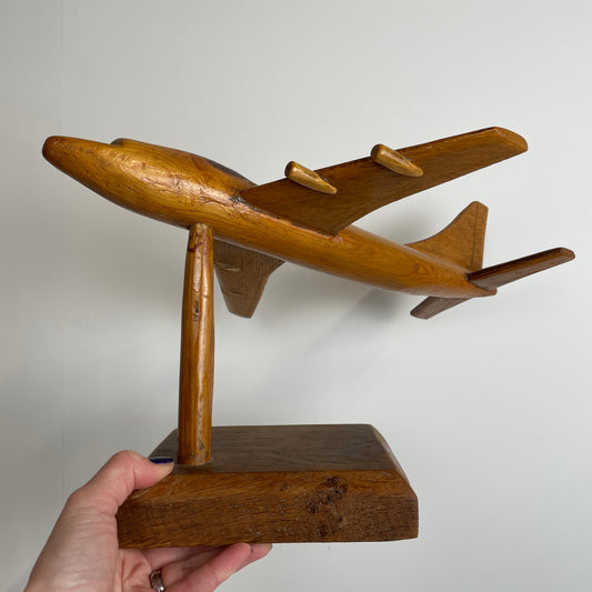 VINTAGE WOODEN CARVED AEROPLANE