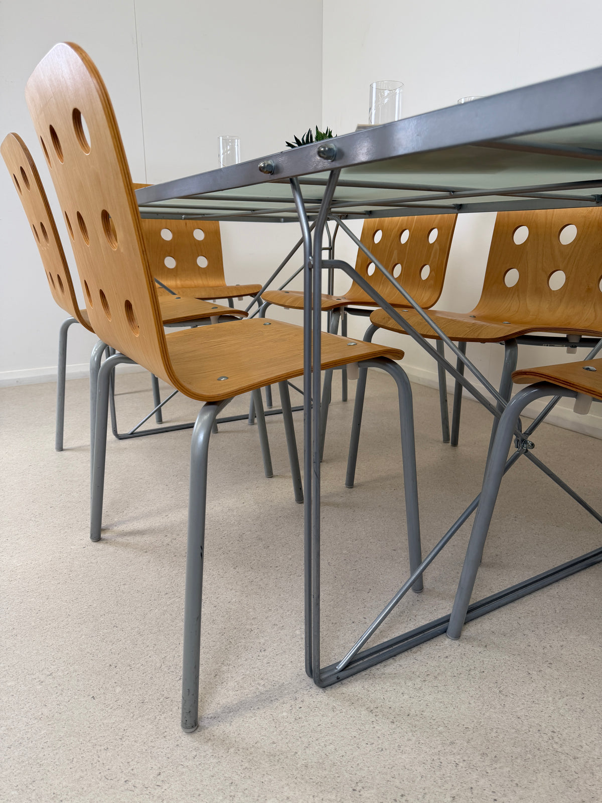 VINTAGE 1999 IKEA MOMENTS TABLE & 6 JULES CHAIRS