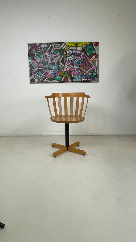 1950s CENTA SWIVEL DESK CHAIR IN BEECH WOOD