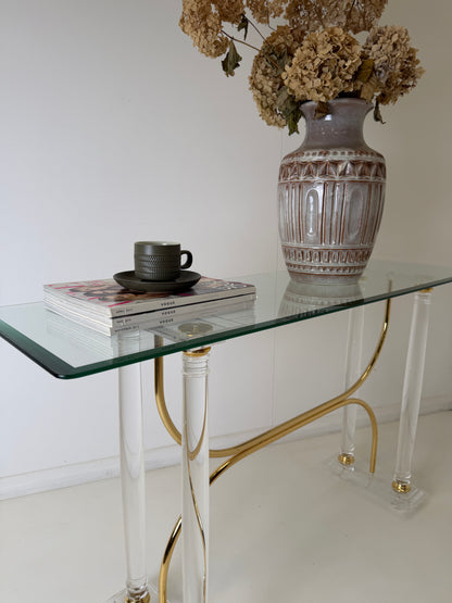 HOLLYWOOD REGENCY CONSOLE TABLE IN THE STYLE OF CHARLES HOLLINS