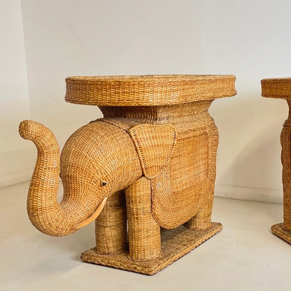 VINTAGE ELEPHANT SIDE TABLES x 2