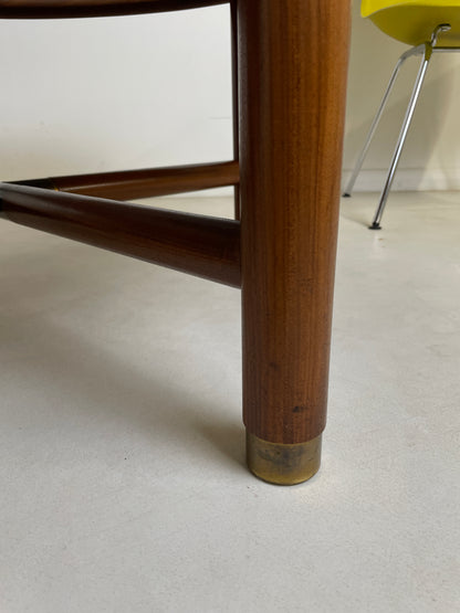 GPLAN SUNBURST ROUND TEAK AND GLASS COFFEE TABLE