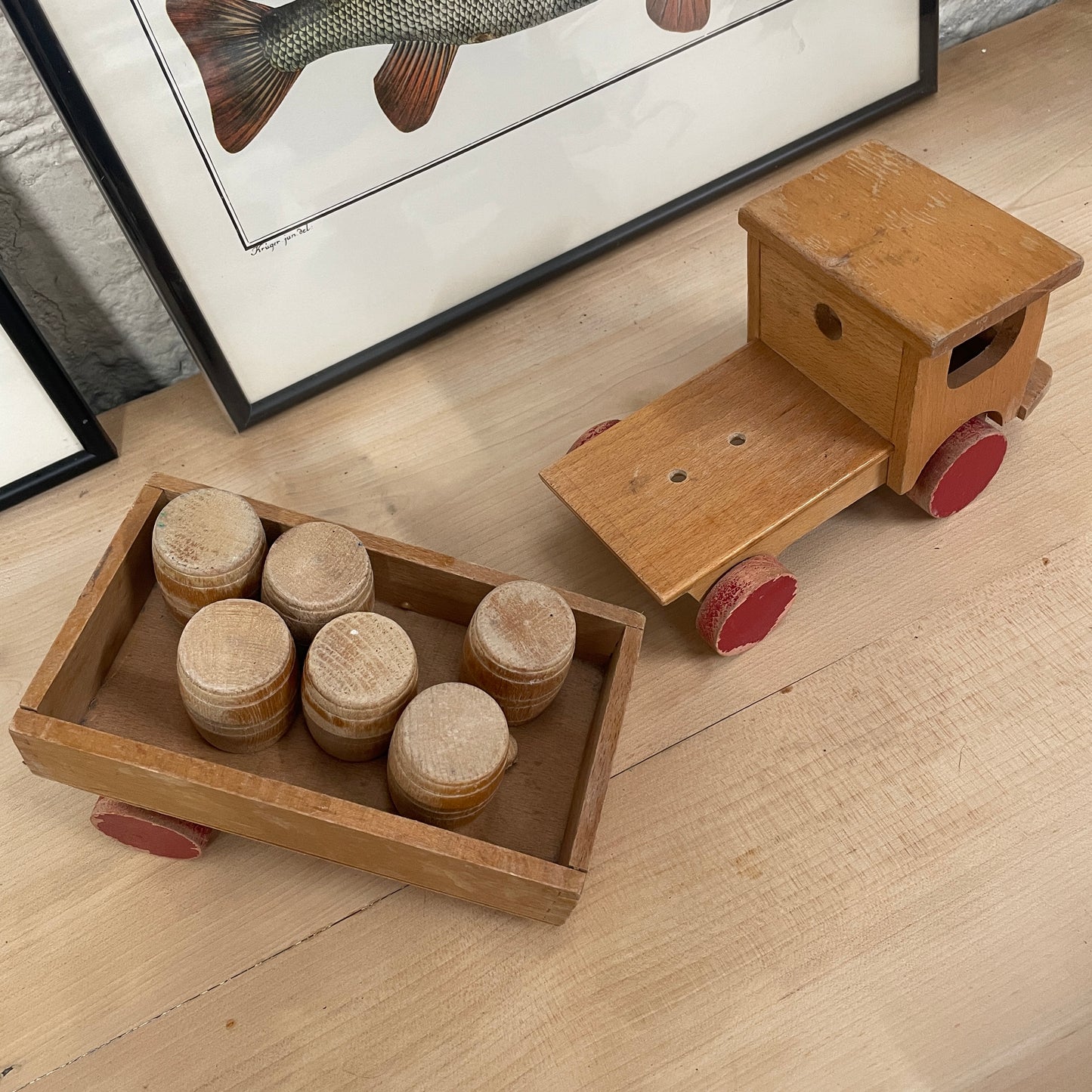 VINTAGE WOODEN TOY TRUCK