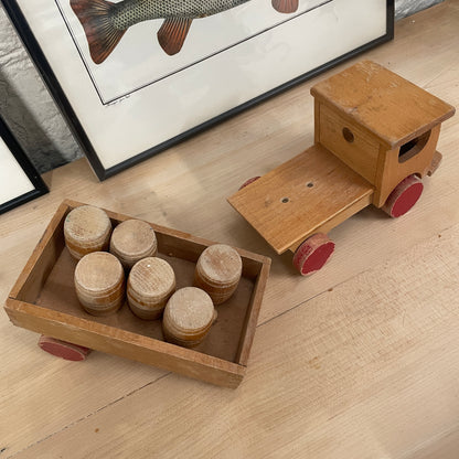 VINTAGE WOODEN TOY TRUCK