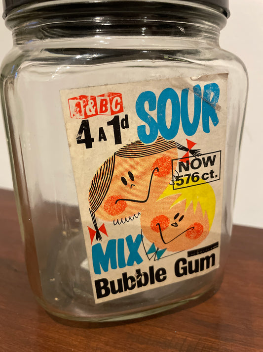 BRITISH MADE VINTAGE GLASS SWEET JAR
