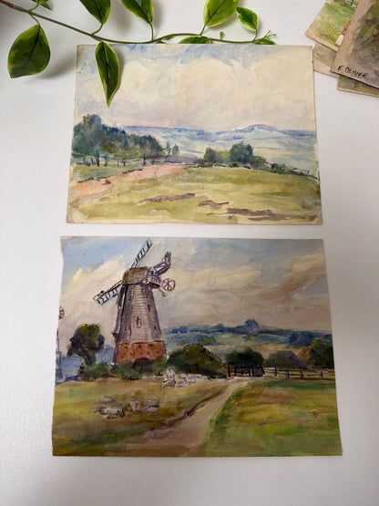 VINTAGE WATERCOLOUR LANDSCAPE PAINTINGS X 2