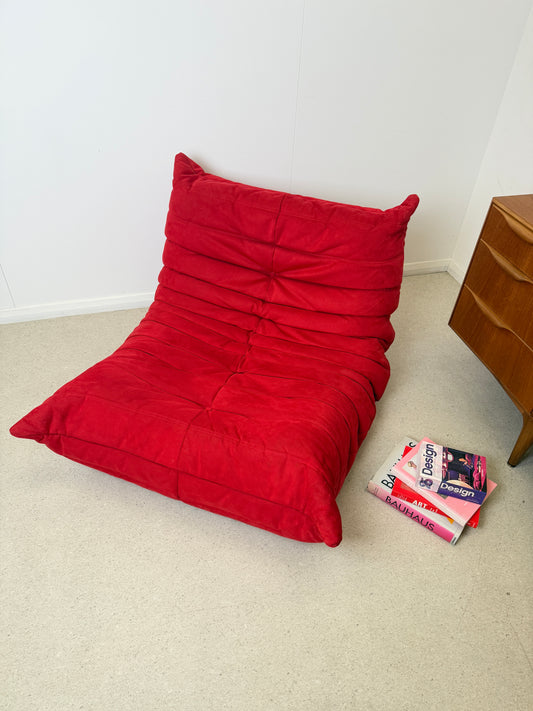 LIGNE ROSET RED TOGO FIRESIDE LOUNGE CHAIR