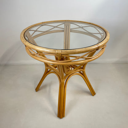 VINTAGE BAMBOO ROUND DINING TABLE