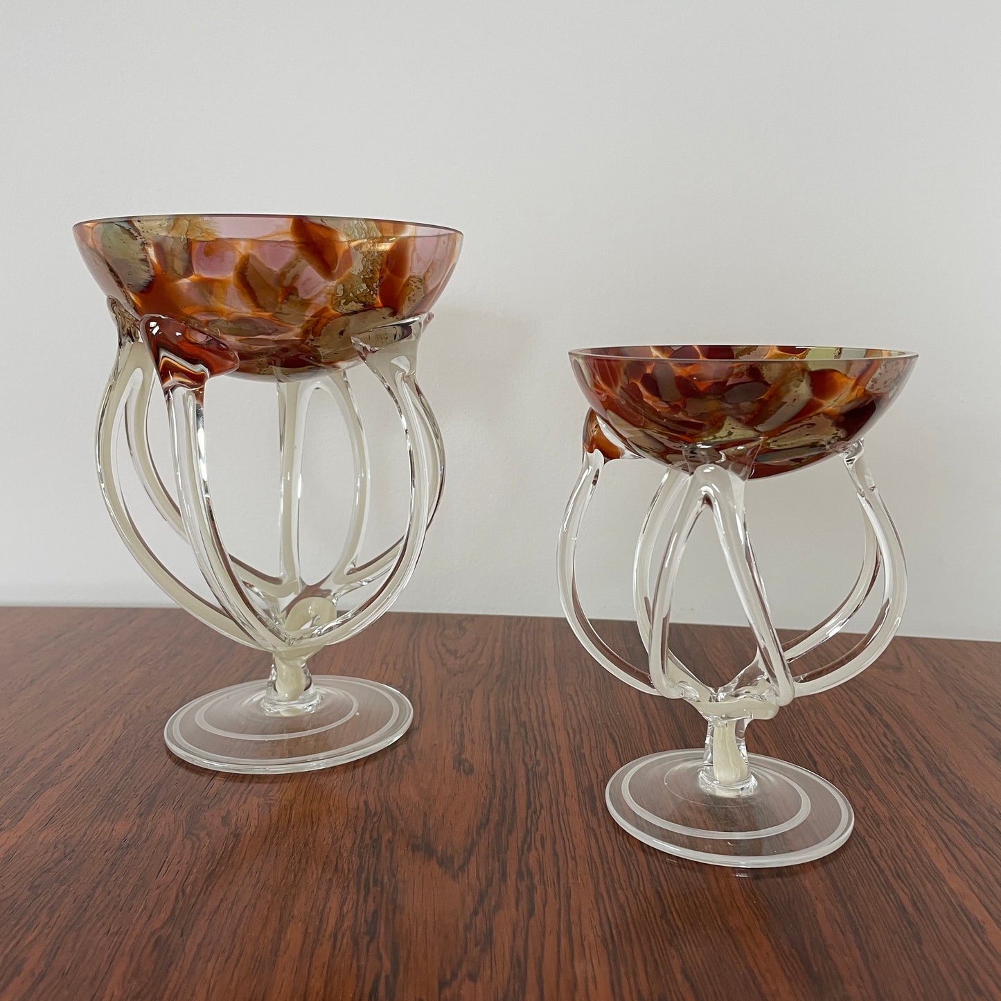 VINTAGE POLISH COMPOTE DISHES BY JOZEF JANKOWSKI
