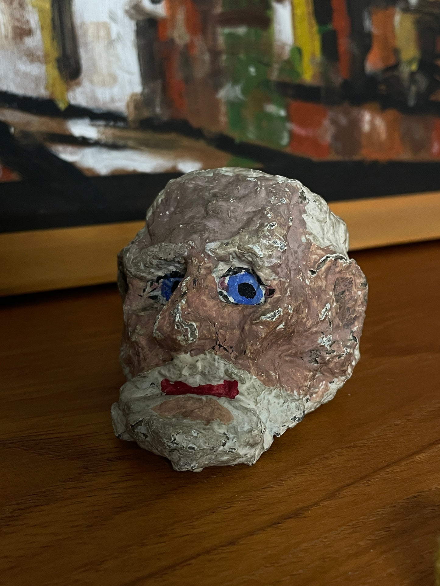 VINTAGE PAPIER-MÂCHÉ PUPPET HEAD - ‘OLD BLUE EYES’