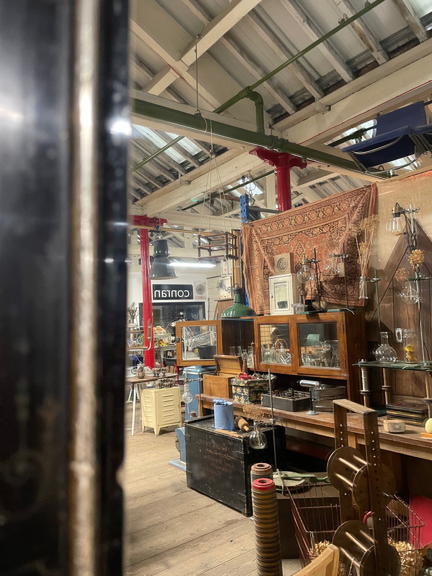 ANTIQUE BLACK EBONISED OVERMANTEL WALL MIRROR