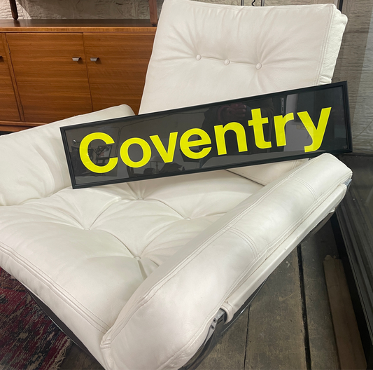 ORIGINAL COVENTRY VINTAGE FRAMED BUS BLIND DESTINATIONS