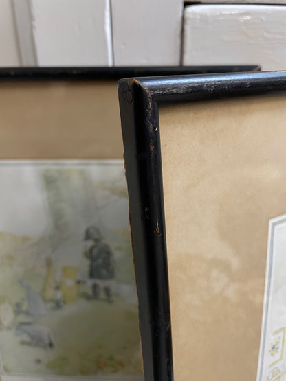 VINTAGE CHRISTOPHER ROBIN WINNIE THE POOH FRAMED PRINTS x 2