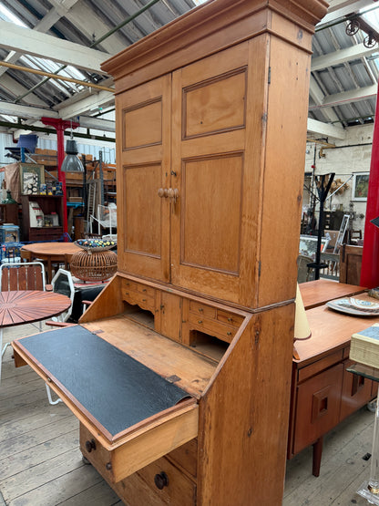 ENGLISH PINE DRESSER/SECRETAIRE WITH DRAWERS
