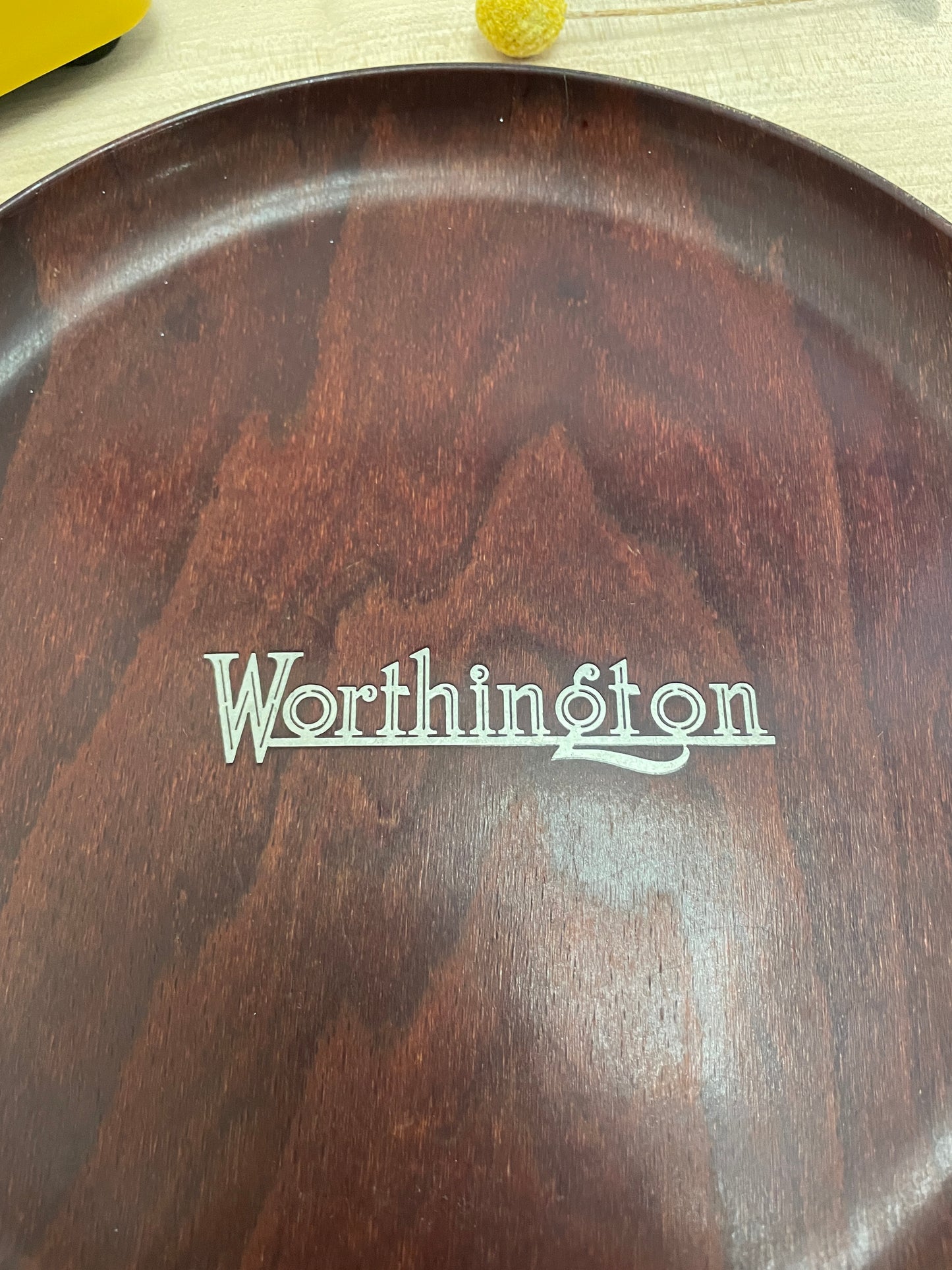 VINTAGE WORTHINGTON BEER WOOD & RESIN TRAY