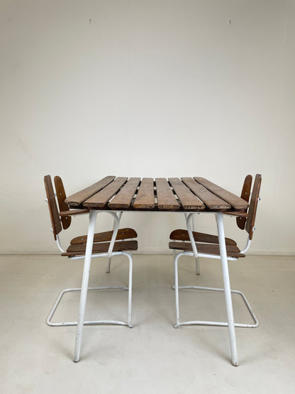 HERMAN PERSSONS SWEDISH GARDEN TABLE & CHAIRS 1960s