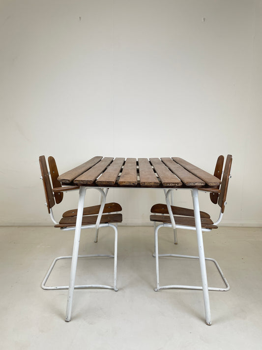 HERMAN PERSSONS SWEDISH GARDEN TABLE & CHAIRS 1960s