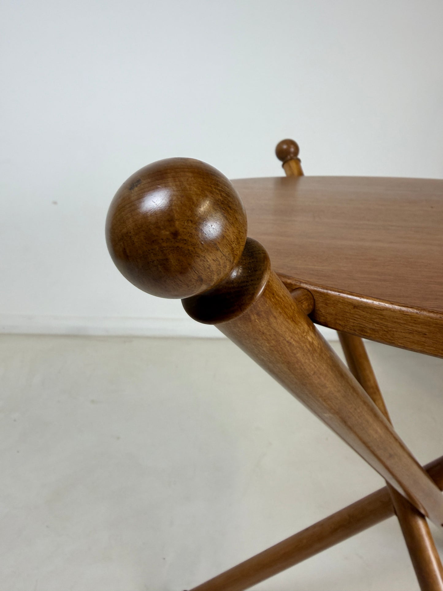 ITALIAN TRIPOD TEAK COFFEE SIDE TABLE