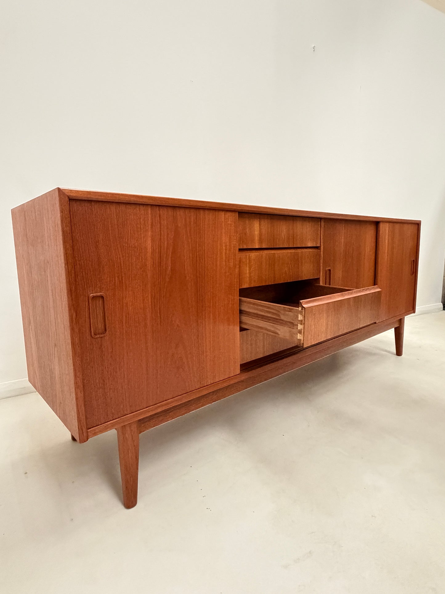 DANISH TEAK SIDEBOARD WITH SLIDING DOORS