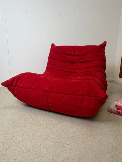 LIGNE ROSET RED TOGO FIRESIDE LOUNGE CHAIR
