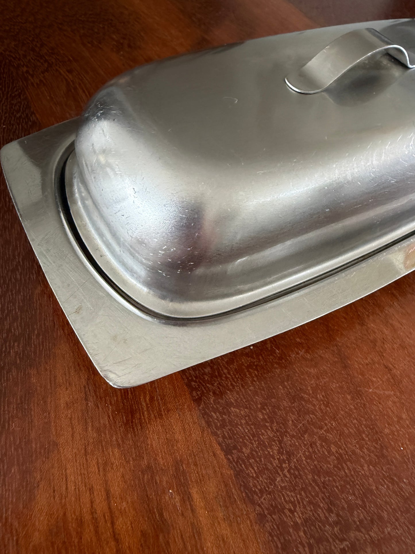 VINTAGE BUTTER DISH IN STAINLESS