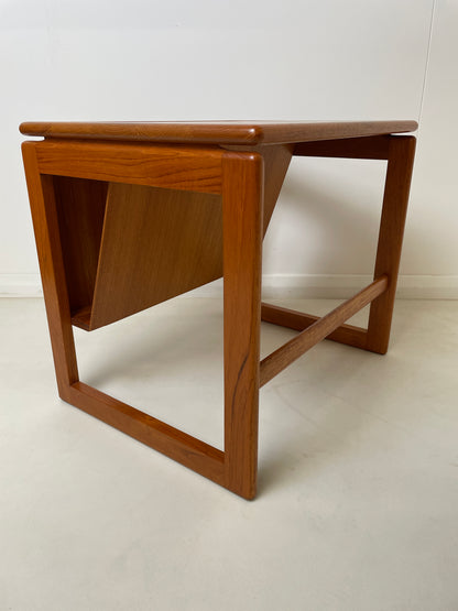 DANISH TEAK MAGAZINE RACK / SIDE TABLE