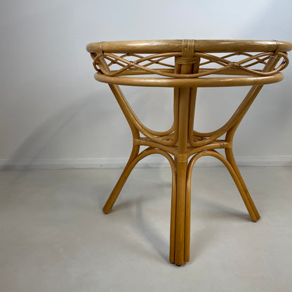 VINTAGE BAMBOO ROUND DINING TABLE