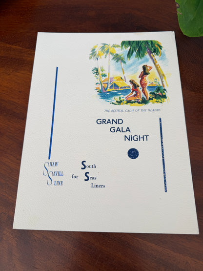 VINTAGE 60S MENUS FROM A CRUISE SHIP