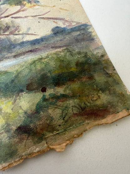 VINTAGE WATERCOLOUR LANDSCAPE PAINTING