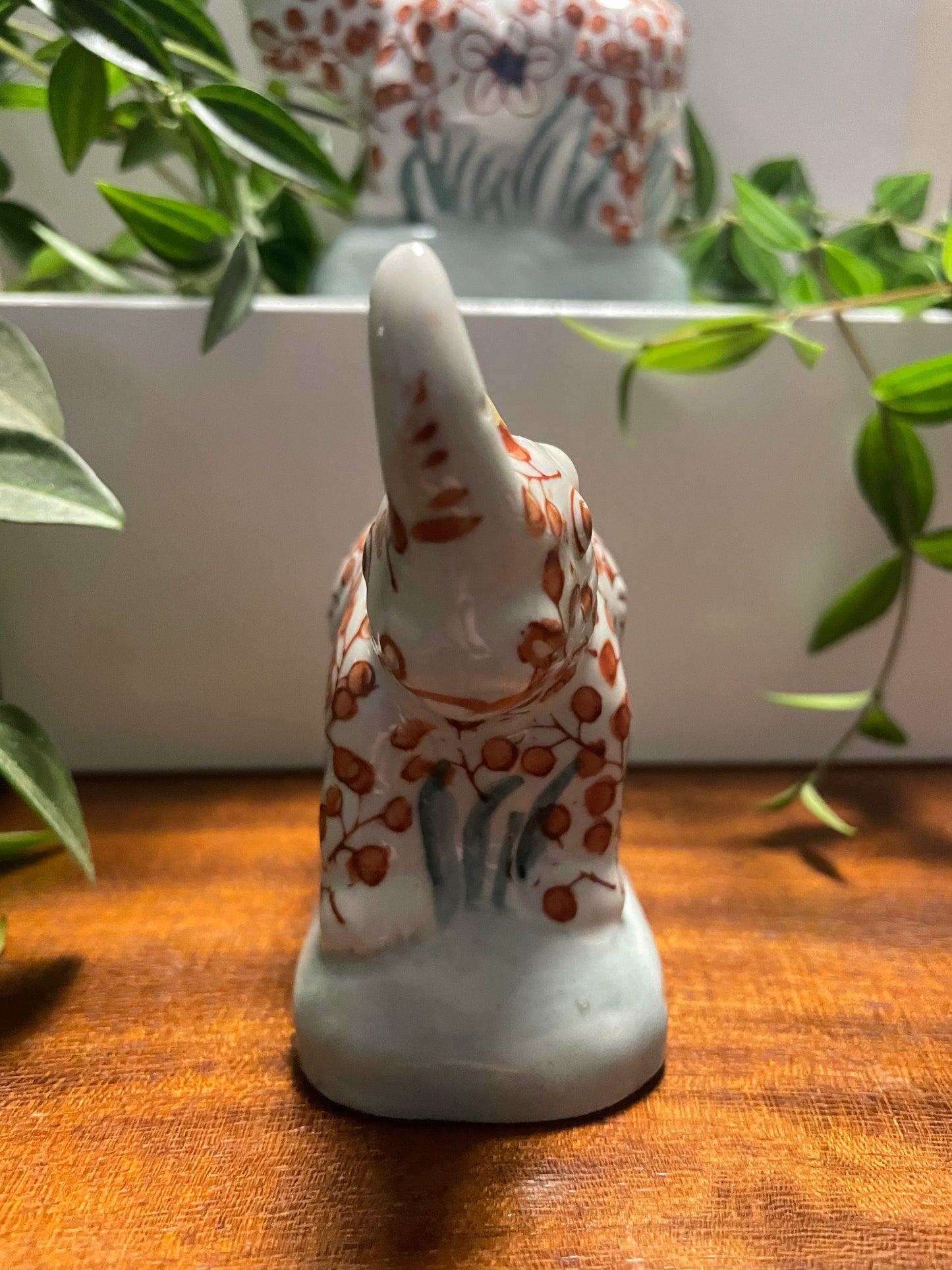 CHINESE IMARI PORCELAIN RHINO FIGURINES X 2