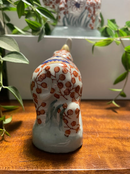 CHINESE IMARI PORCELAIN RHINO FIGURINES X 2