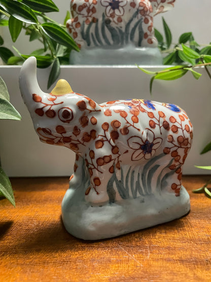 CHINESE IMARI PORCELAIN RHINO FIGURINES X 2