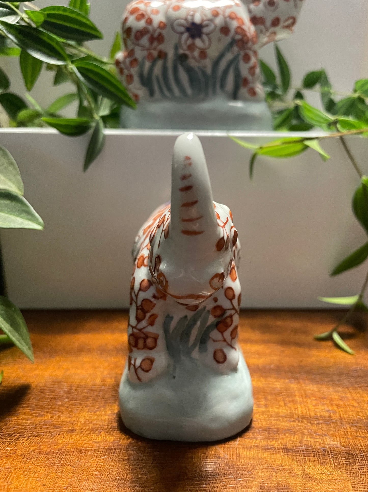 CHINESE IMARI PORCELAIN RHINO FIGURINES X 2