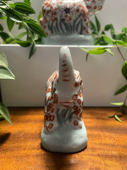 CHINESE IMARI PORCELAIN RHINO FIGURINES X 2