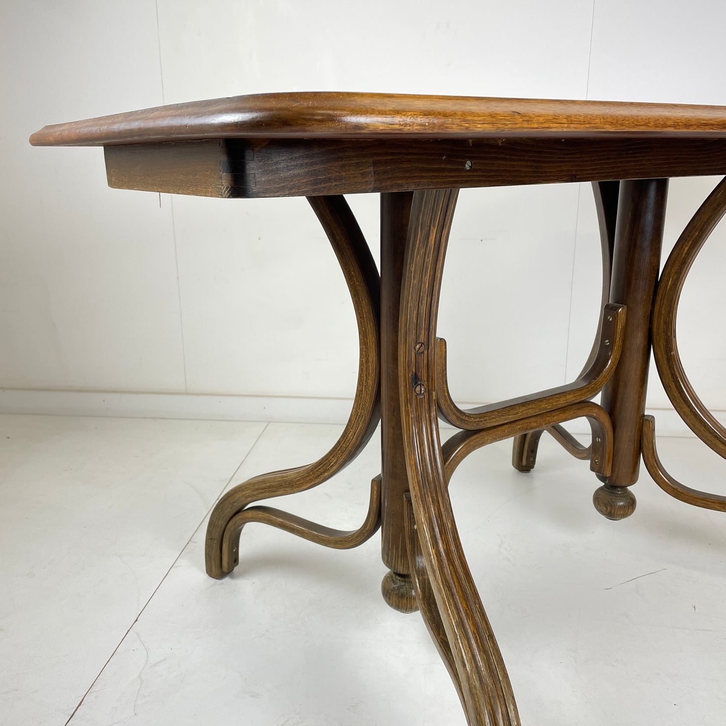 VINTAGE OAK & BENTWOOD DINING TABLE