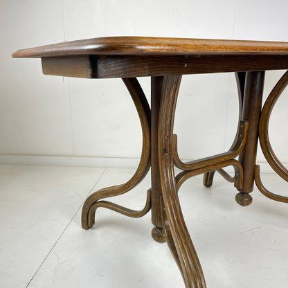 VINTAGE OAK & BENTWOOD DINING TABLE