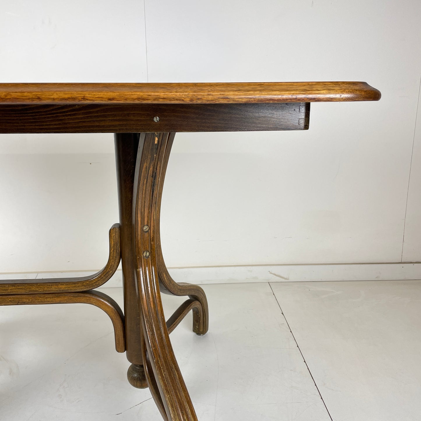 VINTAGE OAK & BENTWOOD DINING TABLE