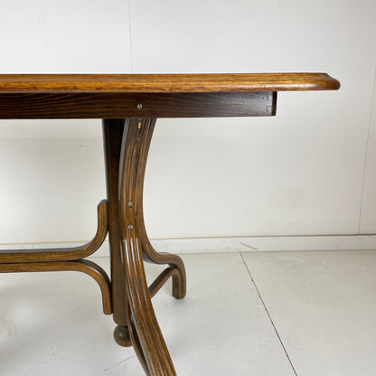VINTAGE OAK & BENTWOOD DINING TABLE