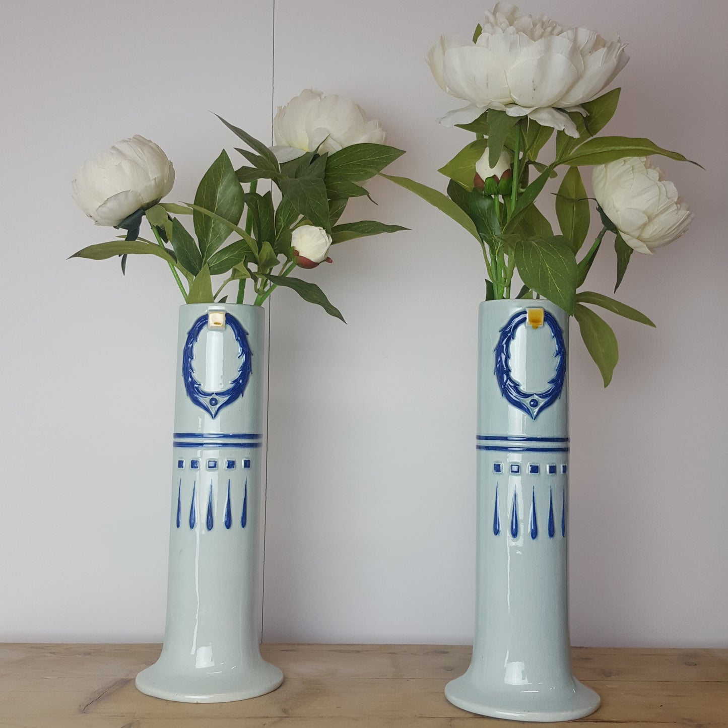TWIN VASE & JARDINIERE PLANTER GARNITURE SET CIRCA 1900S