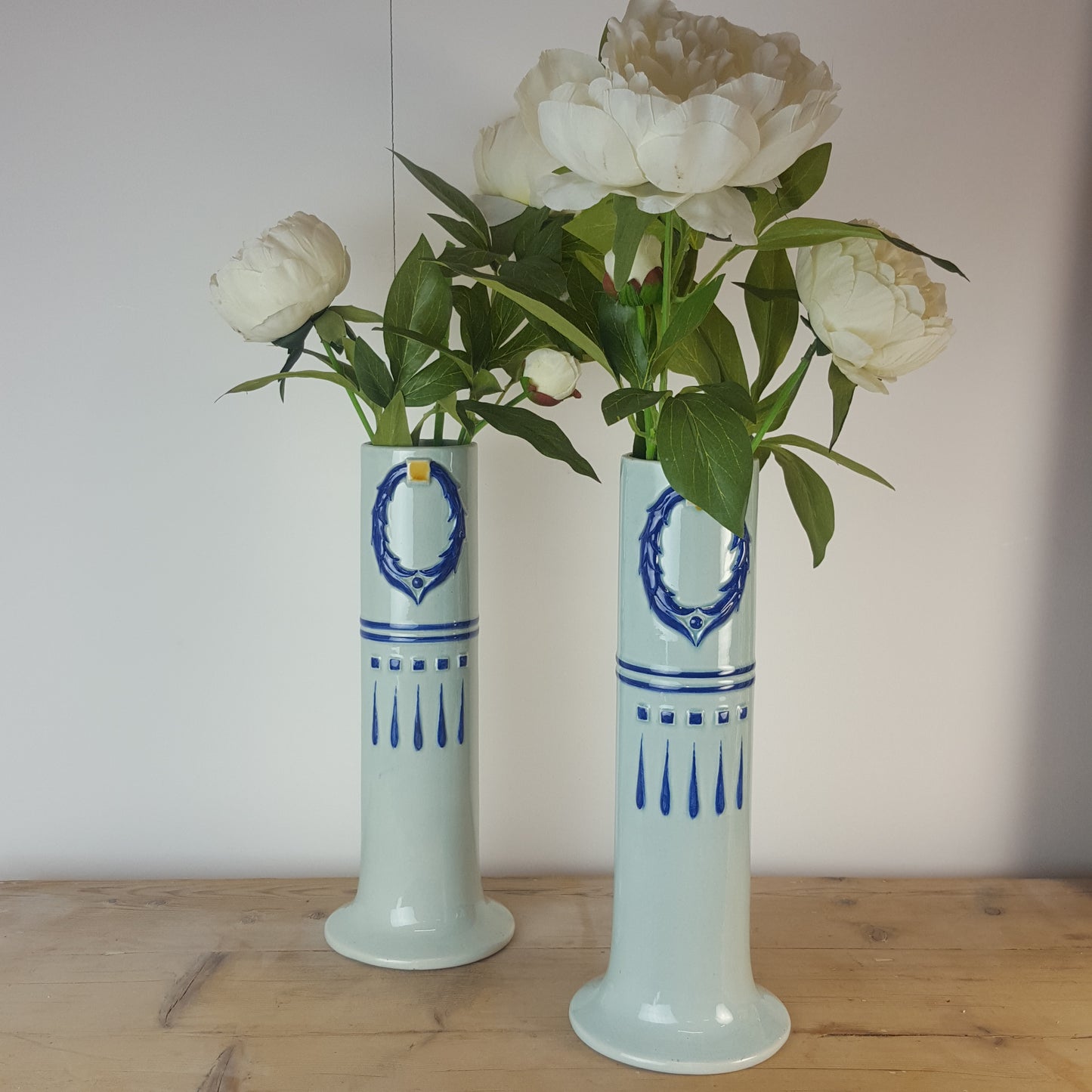 TWIN VASE & JARDINIERE PLANTER GARNITURE SET CIRCA 1900S