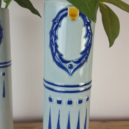 TWIN VASE & JARDINIERE PLANTER GARNITURE SET CIRCA 1900S